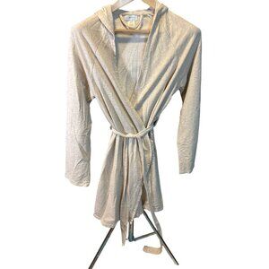Relativity Intimates Beige Hooded Belted Robe Sz S